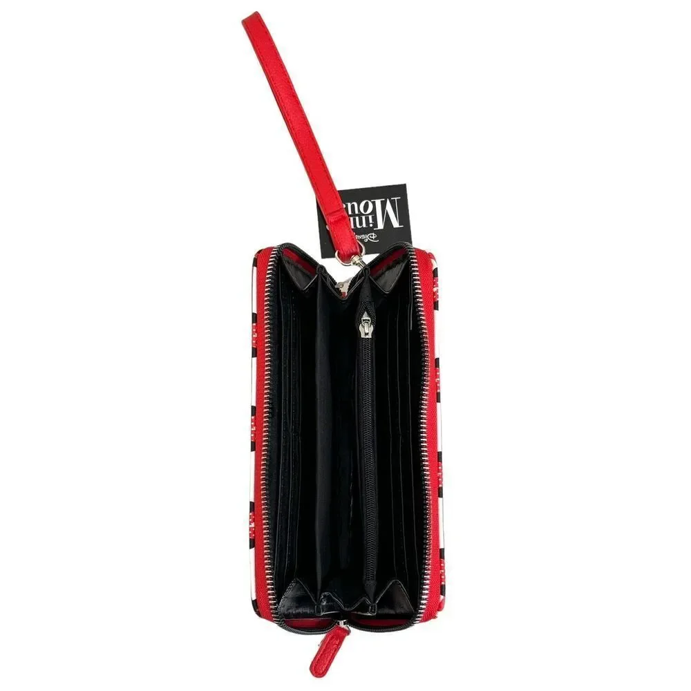 ALDI 2024 Women's Disney Mickey Mouse Red Wallet Outlines Wristlet Zip‎ Around
